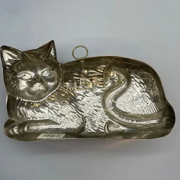 Vintage Copper Coated Cat Jelly Mold Wall Decor Kitsch - Picture 5 of 10